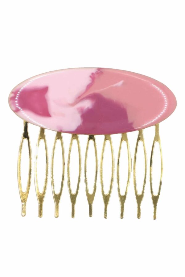 Peinecillo de flamenca mediano esmaltado acuarela color rosa degradado