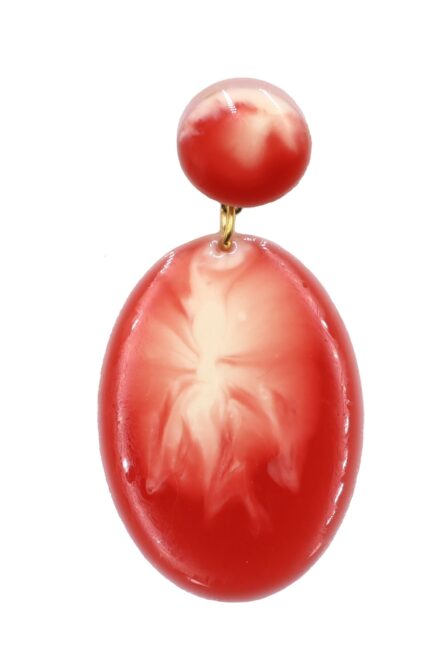 Pendiente de flamenca pequeño esmaltado acuarela color rojo degradado - Imagen 1