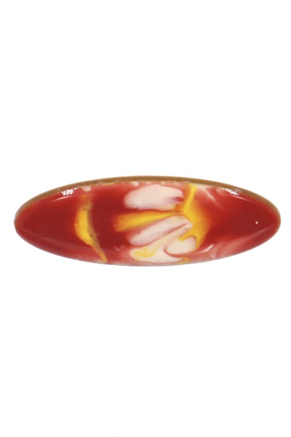 Broche de flamenca mediano esmaltado acuarela color coral y amarillo degradado
