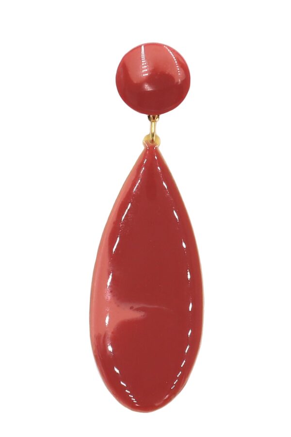 14 Pendiente de flamenca lágrima mediana esmaltado acuarela color coral degradado