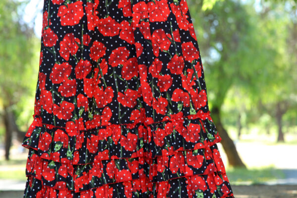 BATA CLAVEL ROJA ESTAMPADA