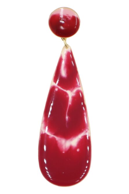 Pendiente de flamenca lágrima grande esmaltado acuarela color sangría y beige degradado - Imagen 1