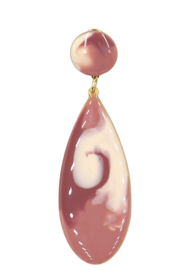 19-1 Pendiente de flamenca lágrima mediana esmaltado acuarela color maquillaje degradado