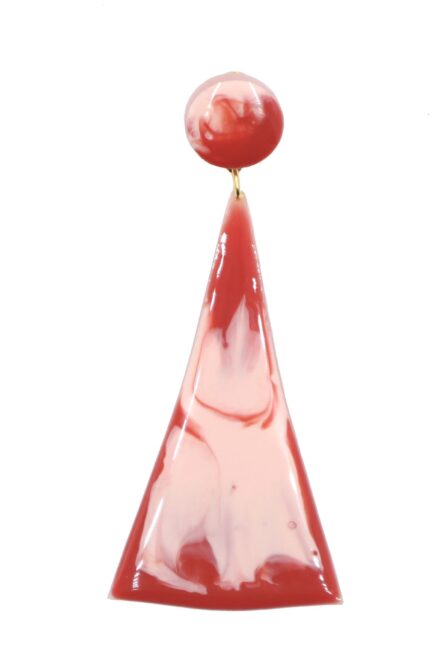 Pendiente de flamenca grande esmaltado acuarela color coral degradado - Imagen 1