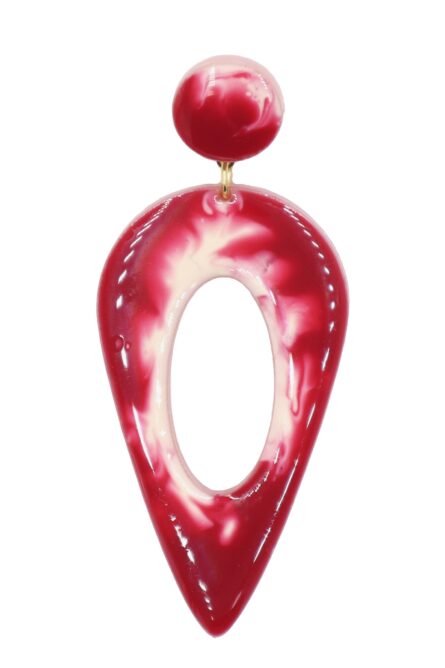 Pendiente de flamenca grande esmaltado acuarela color sangría degradado - Imagen 1