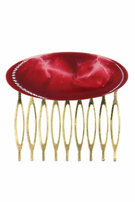 Peinecillo de flamenca mediano esmaltado acuarela color burdeos degradado - Imagen 1