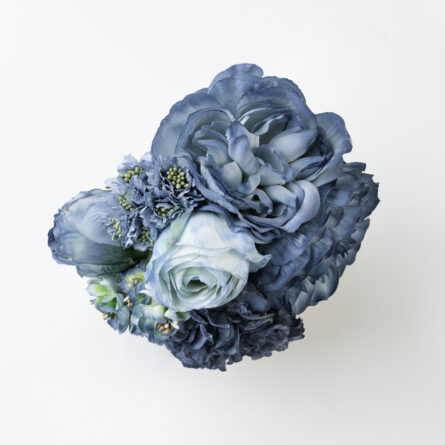 Ramillete tiara de flamenca multicolor en tonos azules - Imagen 1
