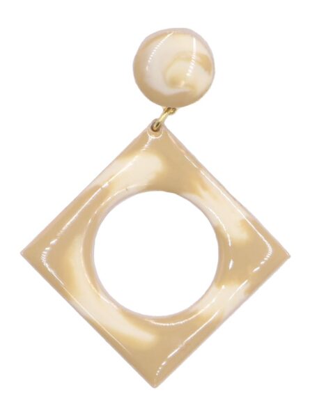 Pendiente de flamenca pequeño esmaltado acuarela color beige degradado - Imagen 1