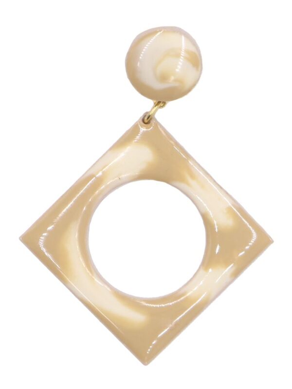 Pendiente de flamenca pequeño esmaltado acuarela color beige degradado