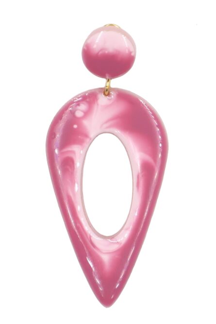 Pendiente de flamenca grande esmaltado acuarela color rosa degradado - Imagen 1