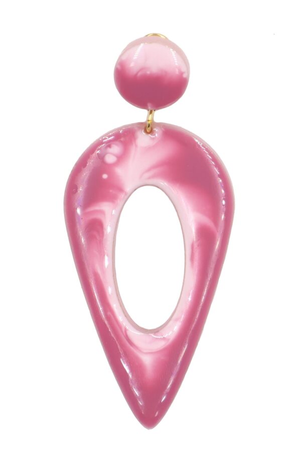 Pendiente de flamenca grande esmaltado acuarela color rosa degradado