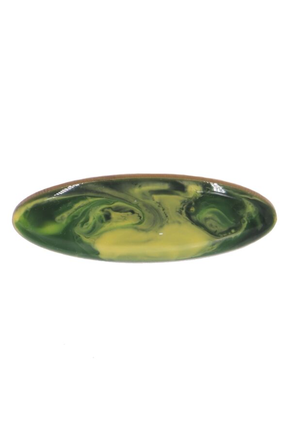 Broche de flamenca mediano esmaltado acuarela color verde botella y amarillo degradado