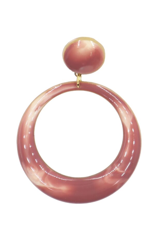 26-1 Pendiente de flamenca aro pequeño esmaltado acuarela color maquillaje degradado