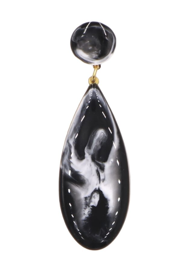 Pendiente de flamenca lágrima mediana esmaltado acuarela color negro degradado