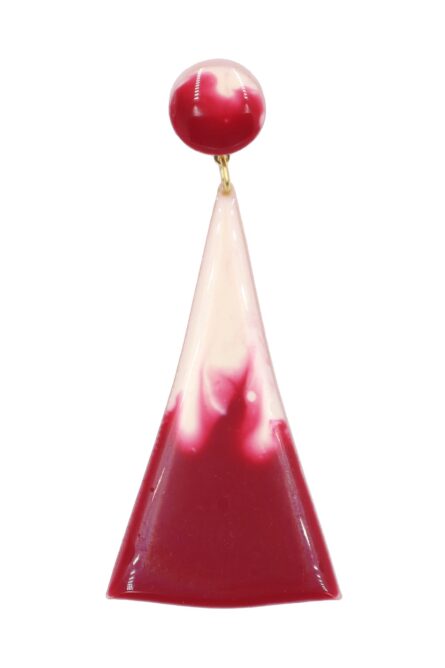 Pendiente de flamenca grande esmaltado acuarela color sangría degradado - Imagen 1