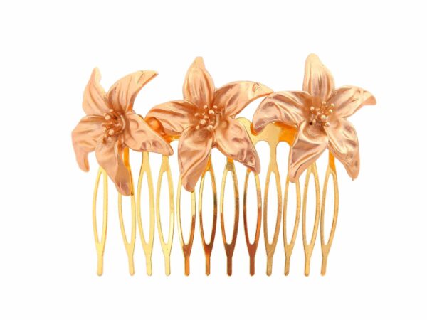 Peinecillo dorado con flores