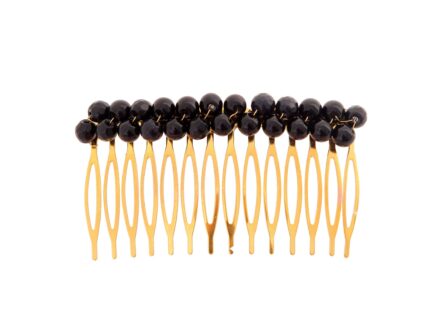 Peinecillo con bolas de piedra Ágata negro - Imagen 1