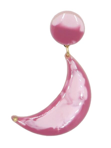 Pendiente de flamenca pequeño esmaltado acuarela color rosa degradado - Imagen 1