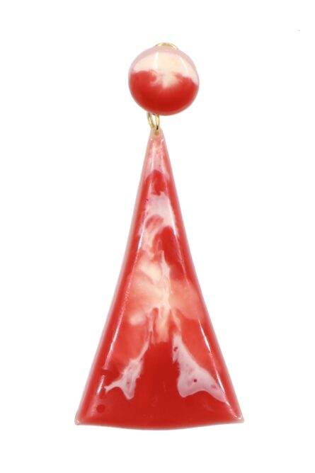 Pendiente de flamenca grande esmaltado acuarela color rojo degradado - Imagen 1
