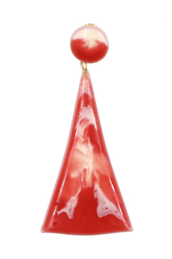 Pendiente de flamenca grande esmaltado acuarela color rojo degradado