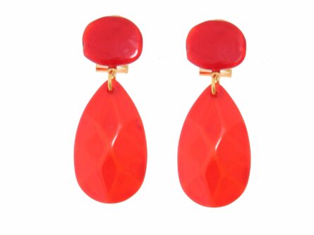 Pendiente de flamenca de cristal pequeño color Rojo - Imagen 1