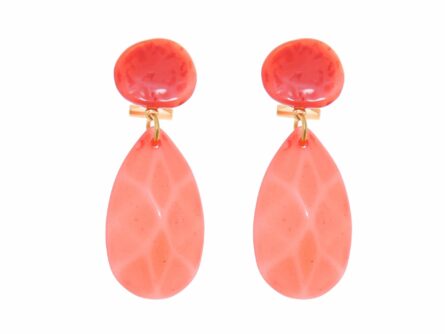 Pendiente de flamenca de cristal pequeño color Coral - Imagen 1