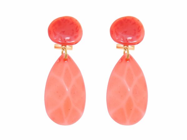 Pendiente de flamenca de cristal pequeño color Coral