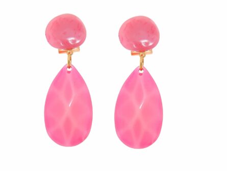 Pendiente de flamenca de cristal pequeño color Rosa Chicle - Imagen 1