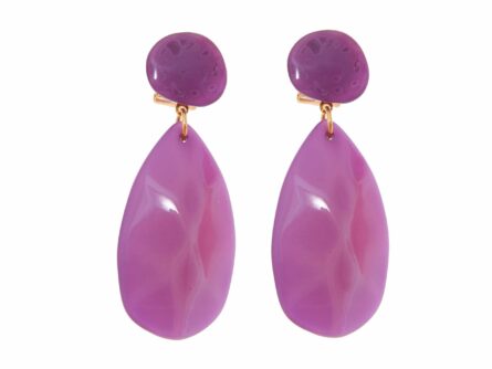 Pendiente de flamenca de cristal mediano color Morado - Imagen 1