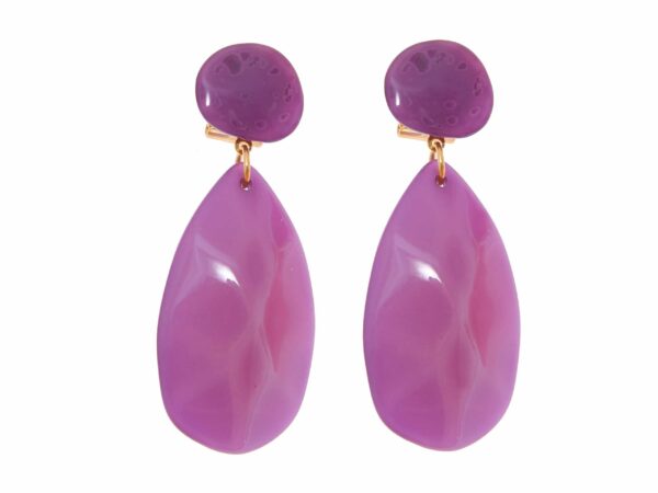 Pendiente de flamenca de cristal mediano color Morado