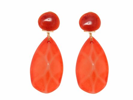 Pendiente de flamenca de cristal mediano color Coral - Imagen 3