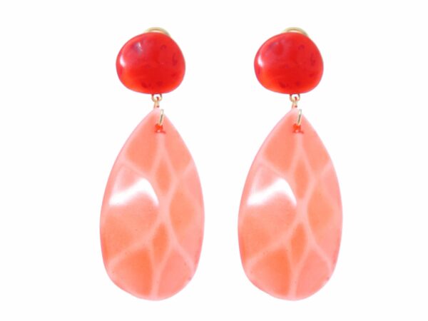 Pendiente de flamenca de cristal mediano color Coral