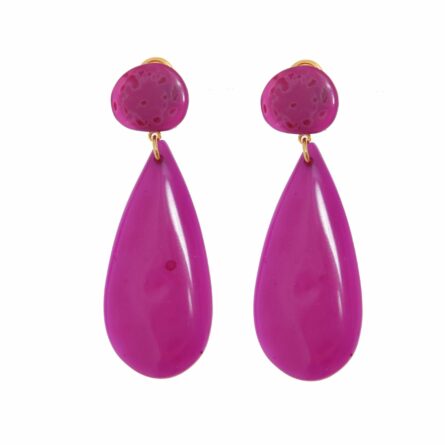 Pendiente de flamenca de lágrima plana de piedra cristal color Morado - Imagen 3