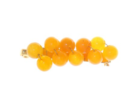 Broche de piedras Ágata en mostaza - Imagen 1