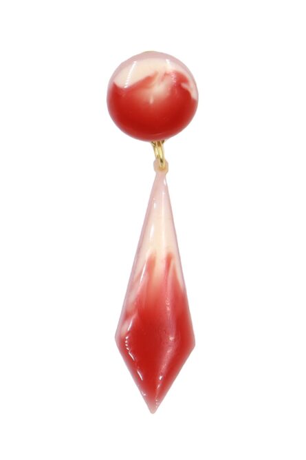 Pendiente de flamenca pequeño esmaltado acuarela color rojo degradado - Imagen 1