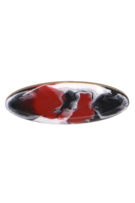 Broche de flamenca mediano esmaltado acuarela color negro, blanco y rojo degradado - Imagen 1