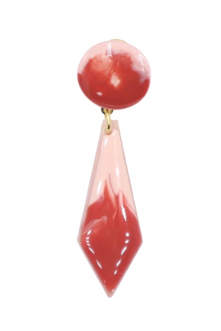 Pendiente de flamenca pequeño esmaltado acuarela color coral degradado - Imagen 1