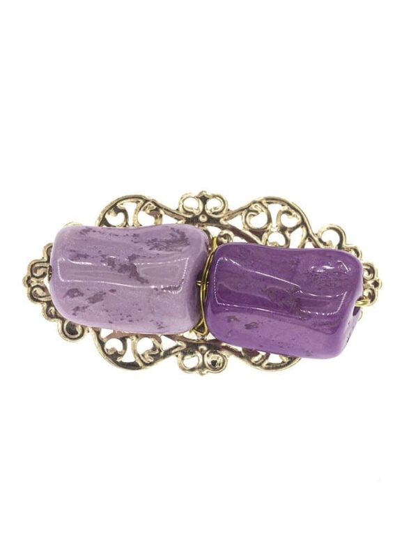 Broche de flamenca pequeño piedras nácar color malva y morado