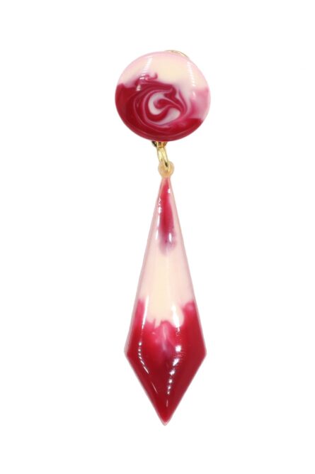 Pendiente de flamenca pequeño esmaltado acuarela color sangría degradado - Imagen 1