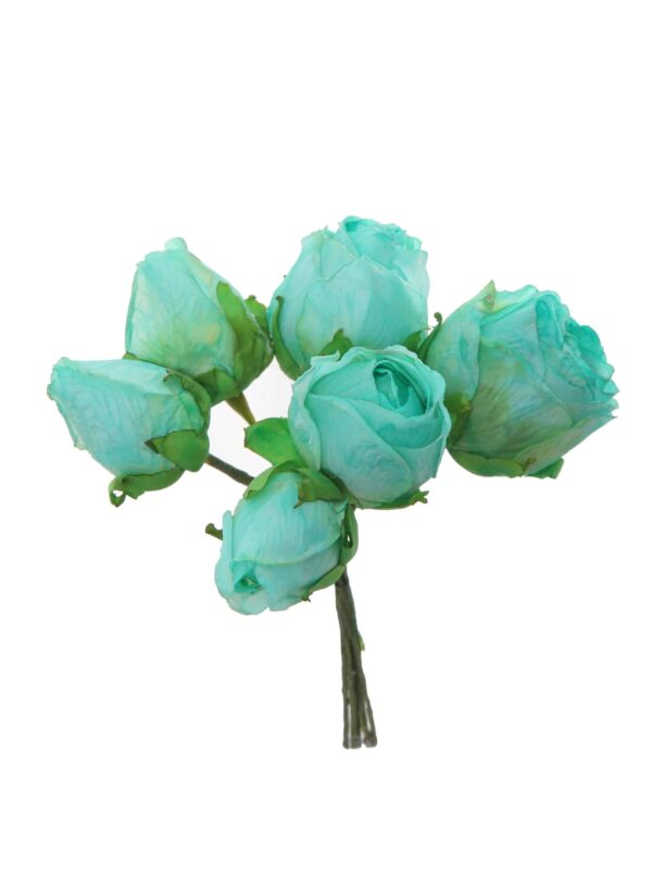 Capullo envejecido de rosas color Aguamarina Pastel