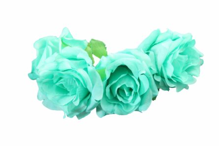 Diadema de rosas en color aguamarina pastel - Imagen 1