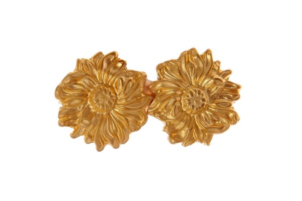 Broche dorado de girasoles