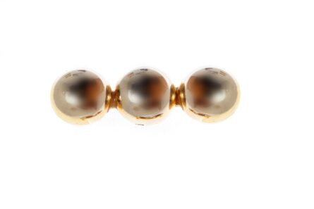 Broche dorado con tres bolas brillantes - Imagen 1