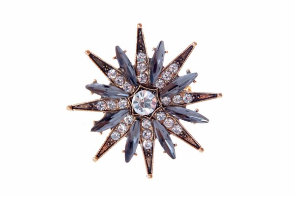 Broche de estrella con destellos plateados