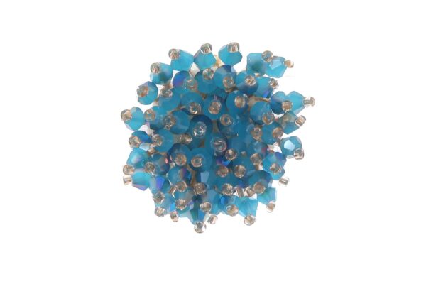 Broche con apliques de cristal en color azul