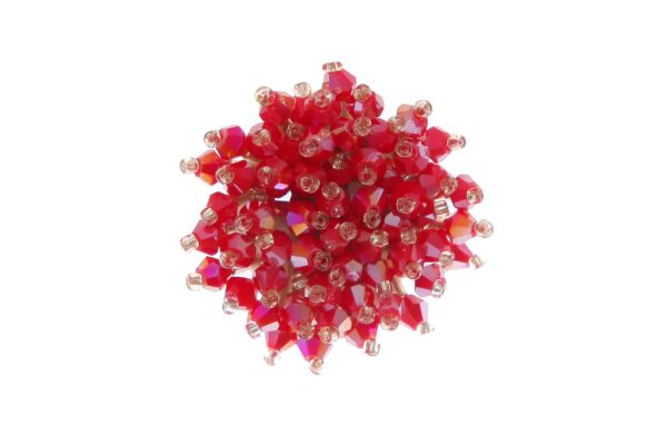 Broche con apliques de cristal en color burdeos