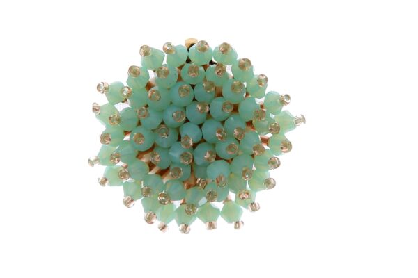Broche con apliques de cristal en color verde agua