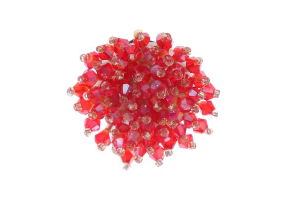 Broche con apliques de cristal en color Rojo
