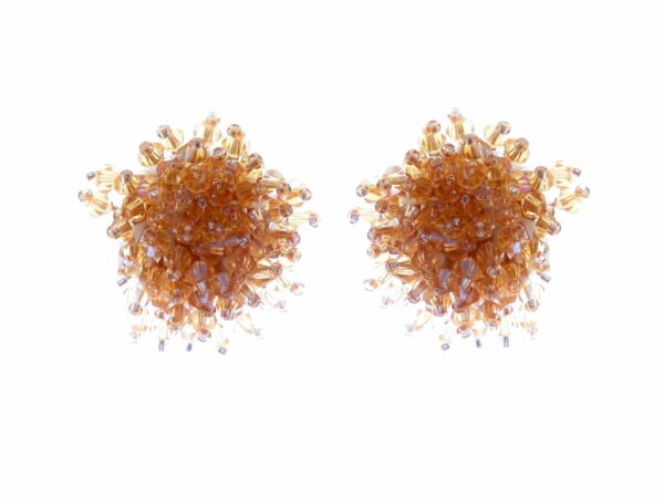 Pendientes de cristal color Beige oscuro