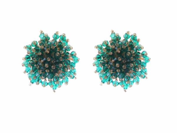 Pendientes de cristal color verde